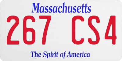 MA license plate 267CS4