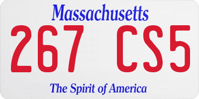 MA license plate 267CS5
