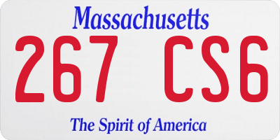 MA license plate 267CS6
