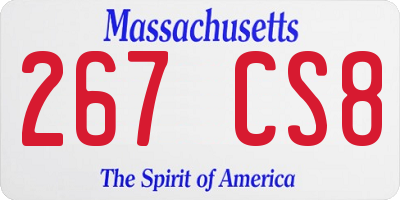 MA license plate 267CS8