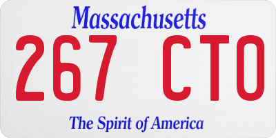 MA license plate 267CT0