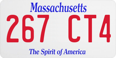 MA license plate 267CT4