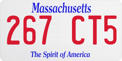 MA license plate 267CT5