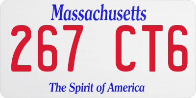 MA license plate 267CT6