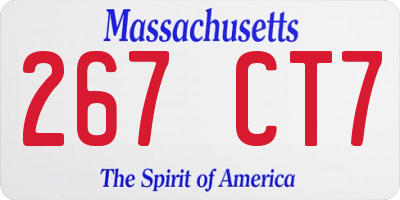 MA license plate 267CT7