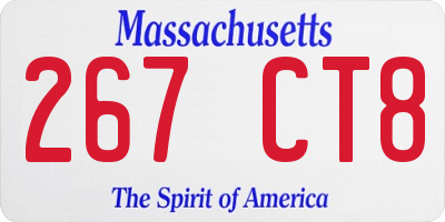 MA license plate 267CT8