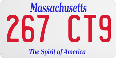 MA license plate 267CT9