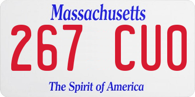 MA license plate 267CU0