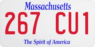 MA license plate 267CU1