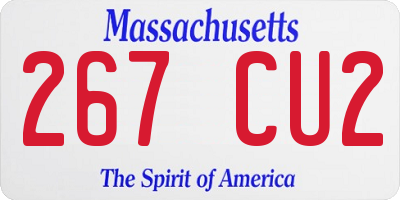 MA license plate 267CU2