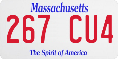 MA license plate 267CU4