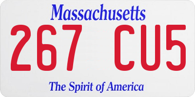 MA license plate 267CU5