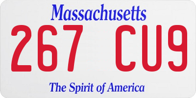 MA license plate 267CU9