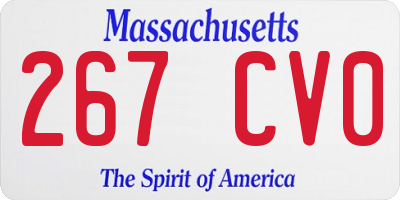 MA license plate 267CV0