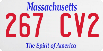 MA license plate 267CV2