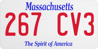 MA license plate 267CV3