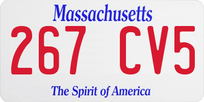 MA license plate 267CV5