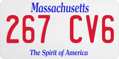 MA license plate 267CV6