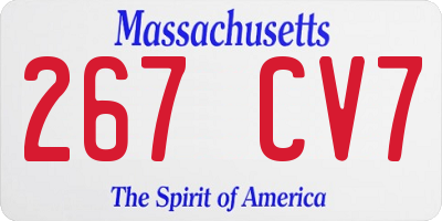 MA license plate 267CV7