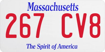 MA license plate 267CV8