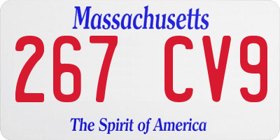 MA license plate 267CV9