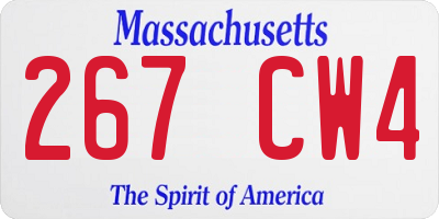 MA license plate 267CW4