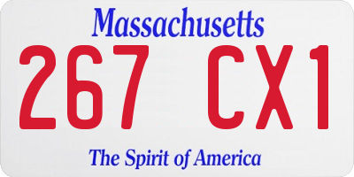MA license plate 267CX1