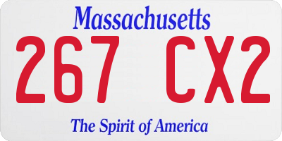 MA license plate 267CX2