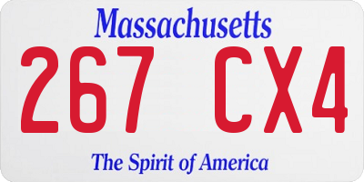 MA license plate 267CX4