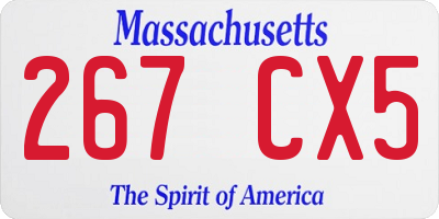 MA license plate 267CX5