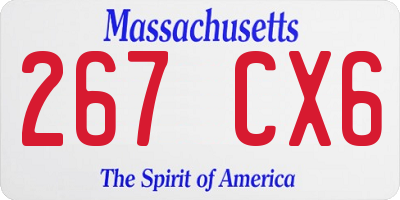 MA license plate 267CX6