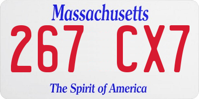 MA license plate 267CX7