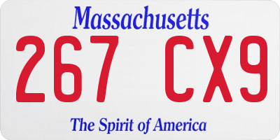 MA license plate 267CX9
