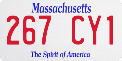 MA license plate 267CY1