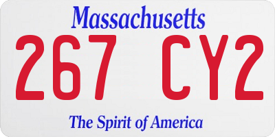 MA license plate 267CY2