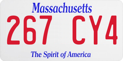 MA license plate 267CY4