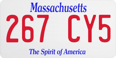 MA license plate 267CY5