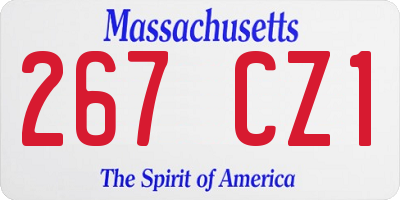 MA license plate 267CZ1