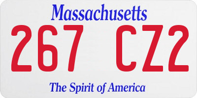 MA license plate 267CZ2