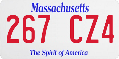 MA license plate 267CZ4