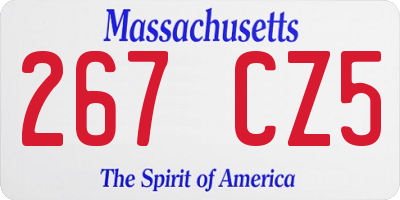 MA license plate 267CZ5