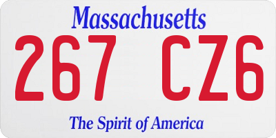 MA license plate 267CZ6