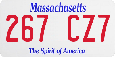 MA license plate 267CZ7