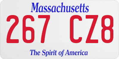 MA license plate 267CZ8