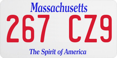 MA license plate 267CZ9