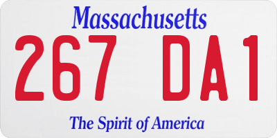 MA license plate 267DA1