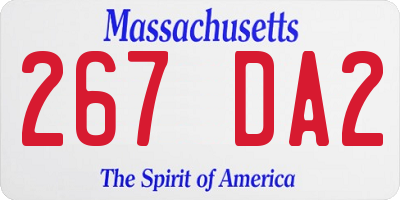 MA license plate 267DA2