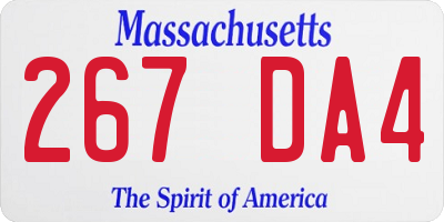 MA license plate 267DA4