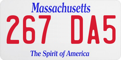 MA license plate 267DA5