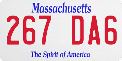 MA license plate 267DA6